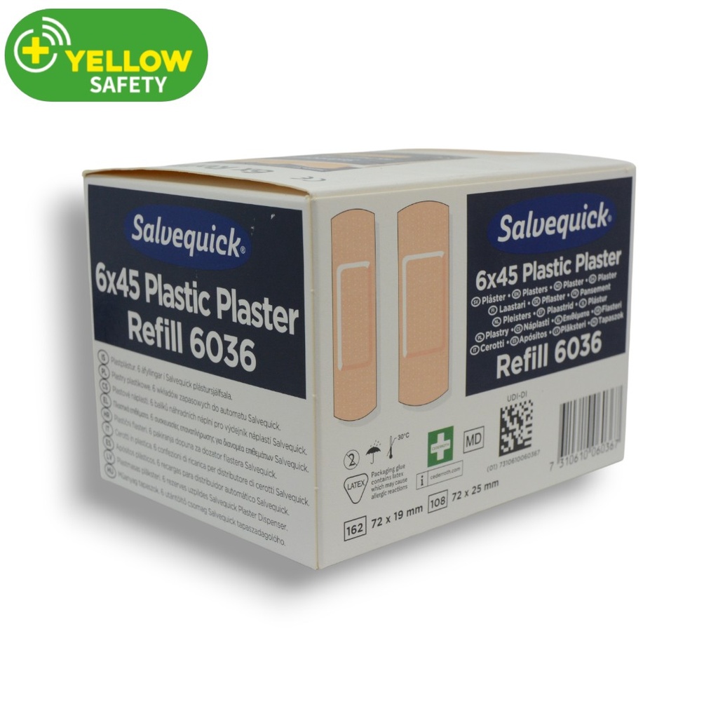 Salvequick Navulling pleisters plastic donkerblauw (45st)