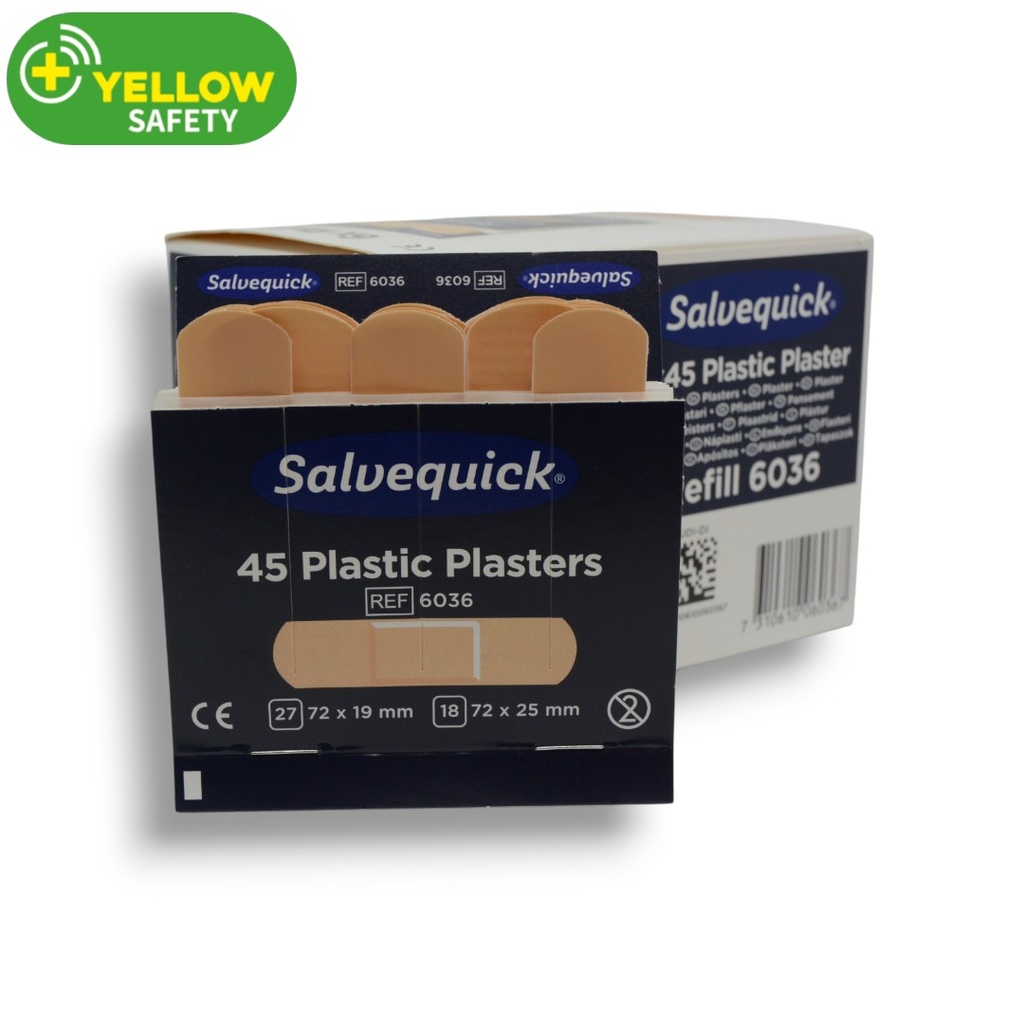 Salvequick Navulling pleisters plastic donkerblauw (45st)