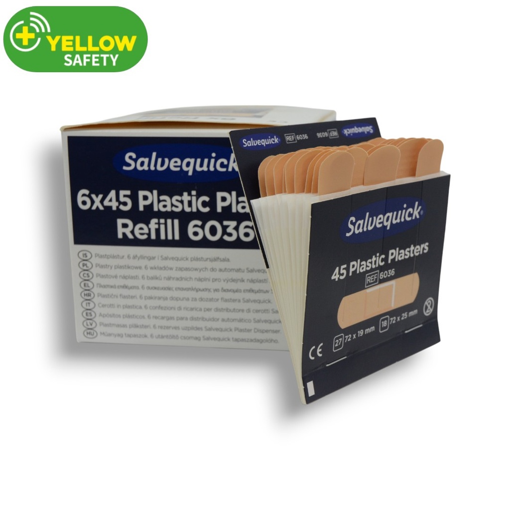 Salvequick Navulling pleisters plastic donkerblauw (45st)